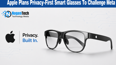 Apple privacy-first smart glasses news banner for NogenTech.