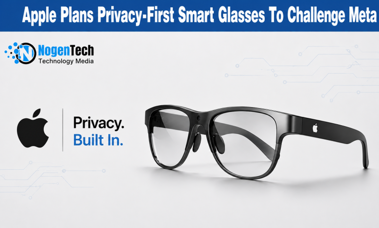Apple privacy-first smart glasses news banner for NogenTech.