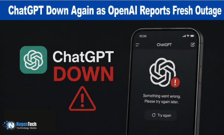 ChatGPT Down Again news banner for NogenTech.