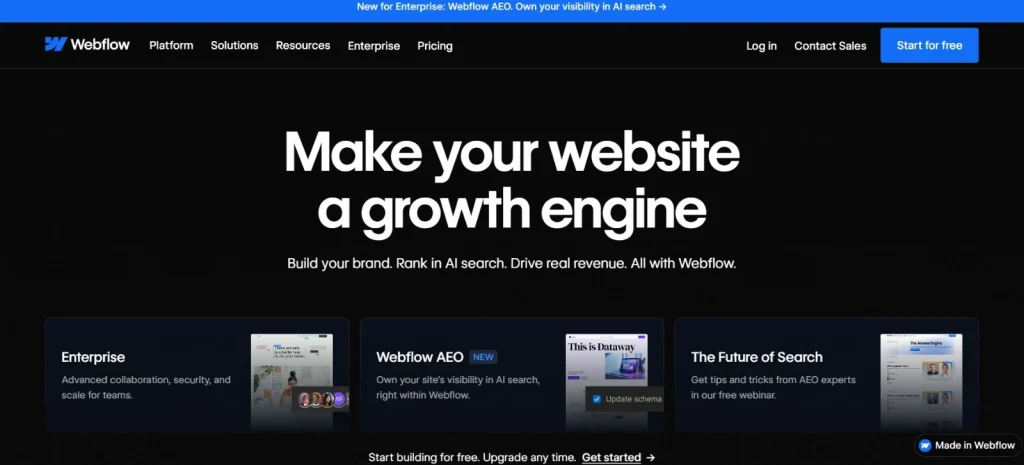 Create a Webflow account.