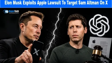 Elon Musk and Sam Altman tech rivalry news banner for NogenTech.