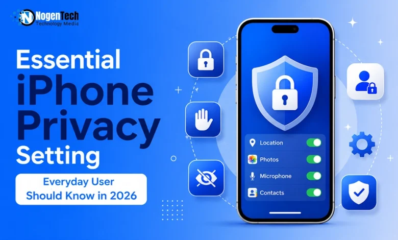 Essential iPhone Privacy Setting guide feature banner for NogenTech.