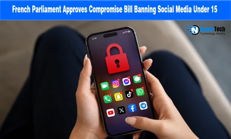 Smartphone screen displaying locked red padlock over social media app icons.