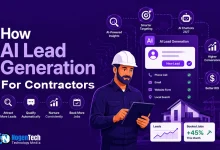 AI lead generation for contractors infographic banner for NogenTech.