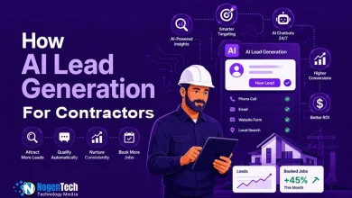 AI lead generation for contractors infographic banner for NogenTech.