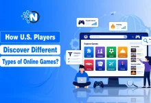 Person exploring different online game categories on a gaming platform using filters, genres, and game previews.
