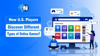 Person exploring different online game categories on a gaming platform using filters, genres, and game previews.