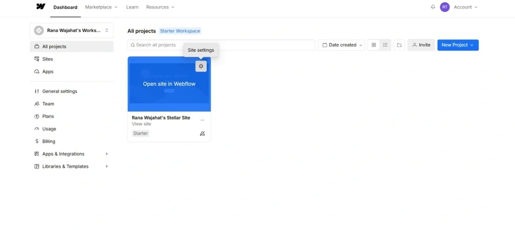 Go to Project Settings.