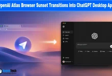 OpenAI Atlas Browser Sunset Transitions into ChatGPT Desktop App announcement banner for NogenTech.
