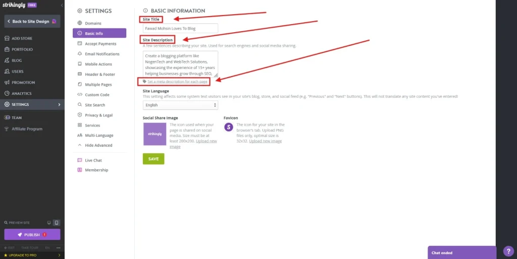 Optimizing Website for Search Engines by optimizing title and description
