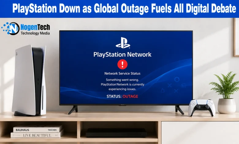 PlayStation Network outage banner for NogenTech.