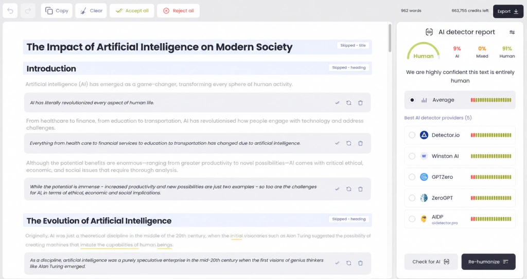 Preserve headings, citations, references, and other critical content.