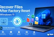 Recover Files After Factory Reset Windows 11 iToolab RecoverGo guide banner for NogenTech.