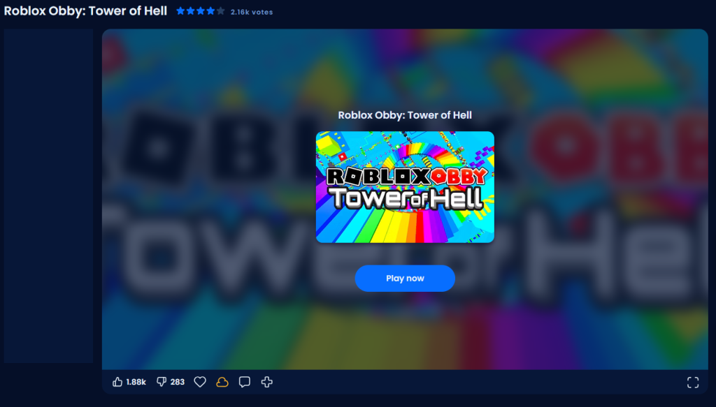 Screenshot of Roblox Obby on Gamepix