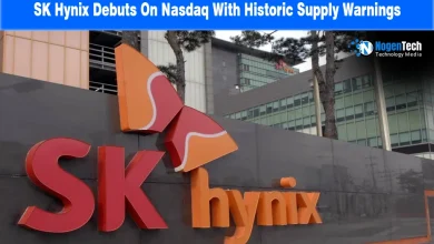 SK Hynix corporate headquarters building sign news banner for NogenTech.