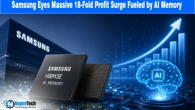 Samsung Eyes Massive 18-Fold Profit Surge Fueled by AI Memory news banner for NogenTech.