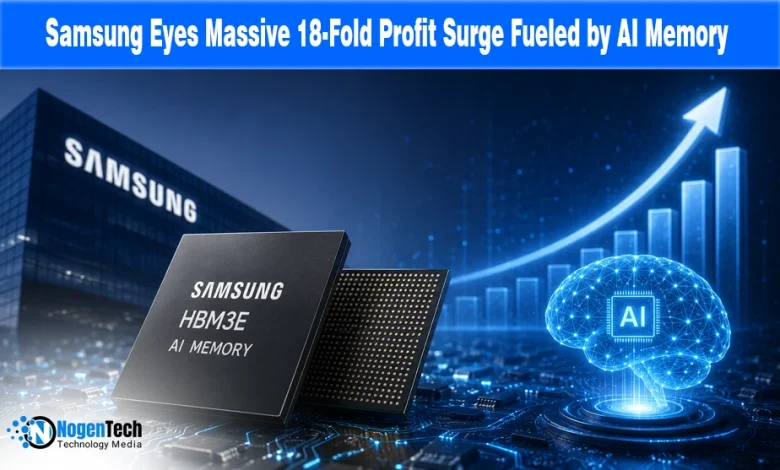 Samsung Eyes Massive 18-Fold Profit Surge Fueled by AI Memory news banner for NogenTech.