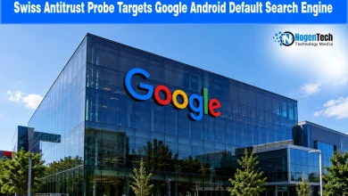 Google office building with NogenTech logo in a Swiss antitrust probe report.