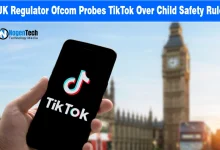 Hand holding smartphone displaying the TikTok logo with London's Big Ben in the background.