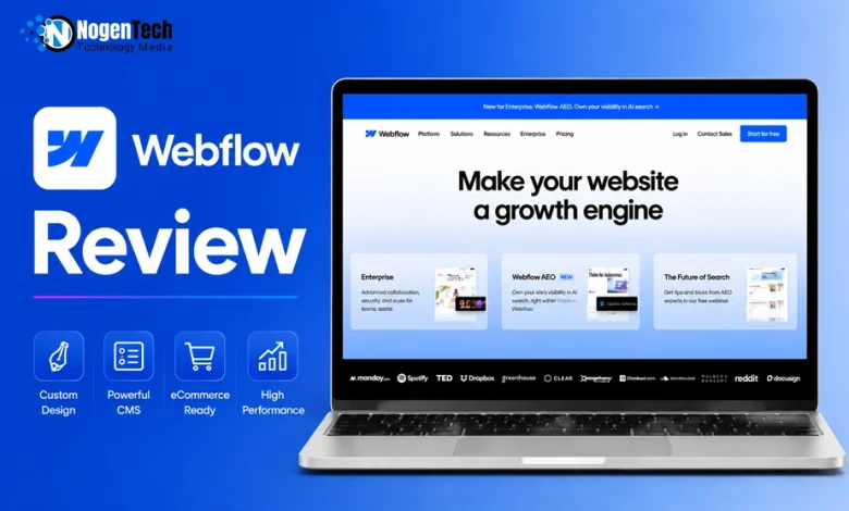 Webflow Review banner for NogenTech.