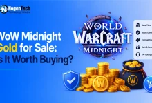 World of Warcraft Midnight gold graphic with coin stacks and security icon.