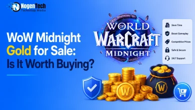 World of Warcraft Midnight gold graphic with coin stacks and security icon.