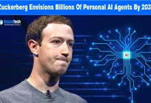 Mark Zuckerberg next to a glowing blue AI circuit graphic.