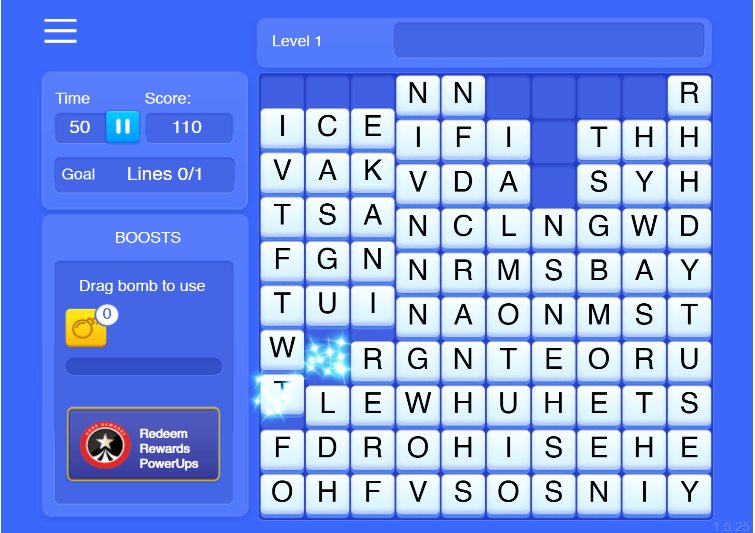mark the possible words on AARP Word Wipe