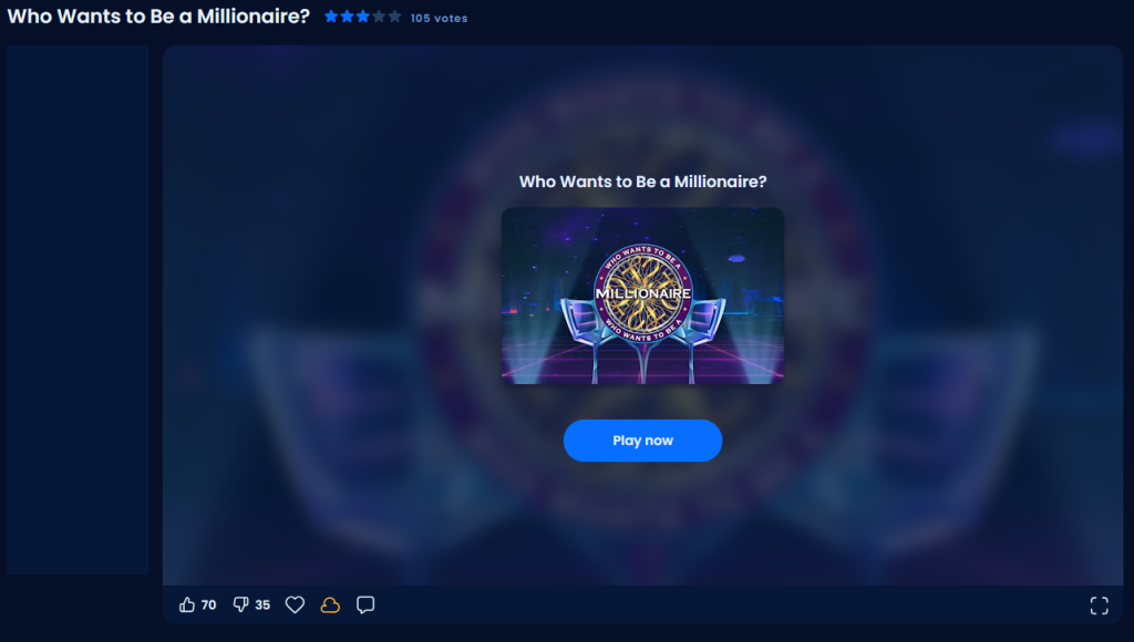 Screenshot of Who Wants to Be a Millionaire on Gamepix