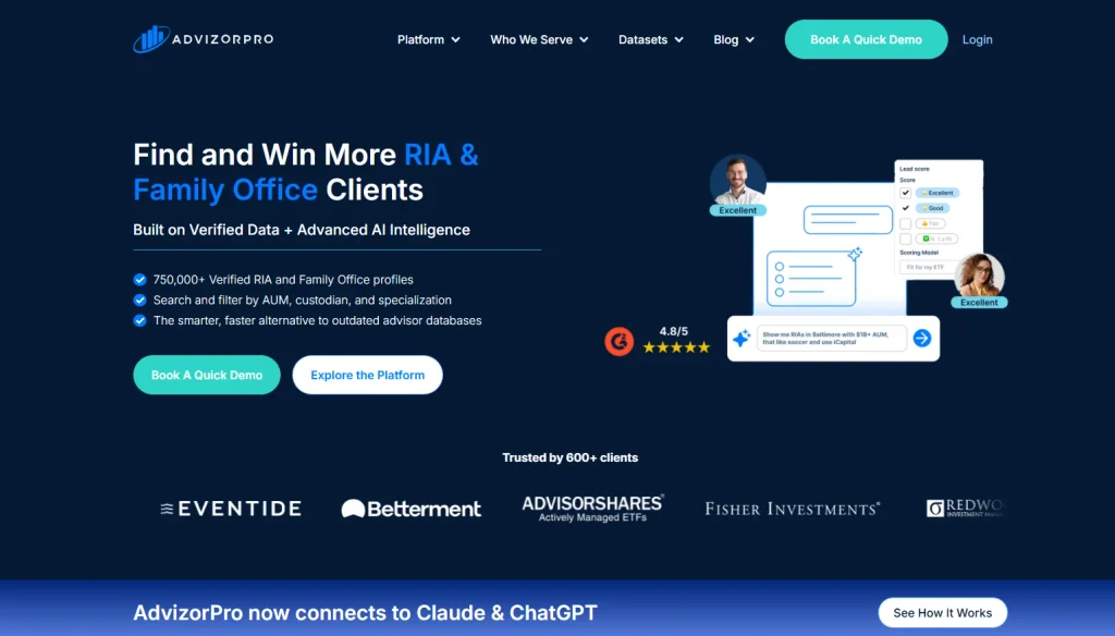 AdvizorPro — Best for RIA Prospecting and CRM-Ready Intelligence
