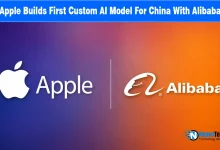 Apple and Alibaba logos side by side with NogenTech branding.