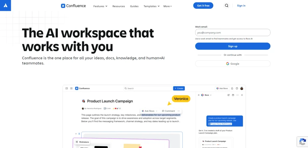 Screenshot of Confluence by NogenTech