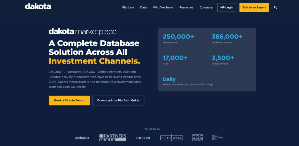 Dakota Marketplace — Best for Fundraising and Allocator Research