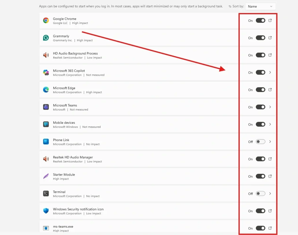 Disable Startup Apps