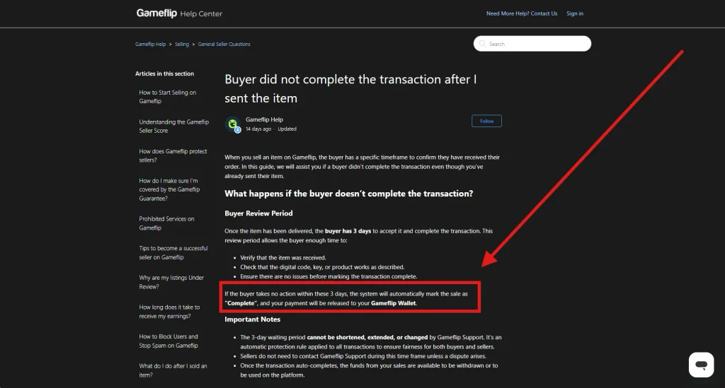 Screenshot of Gameflip Rules page | Image Credit: Gameflip