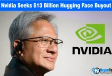 Nvidia CEO Jensen Huang alongside the Nvidia logo with NogenTech branding.