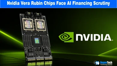 Nvidia AI server board next to the green Nvidia logo with NogenTech branding.