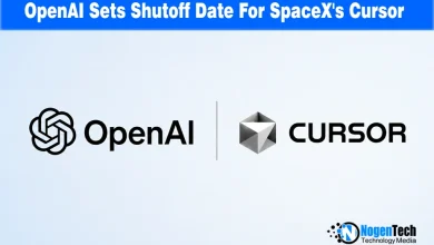 OpenAI logo alongside the Cursor logo separated by a line divider on a light background with NogenTech branding.