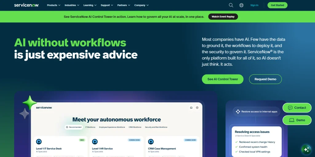 Screenshot of ServiceNow by NogenTech