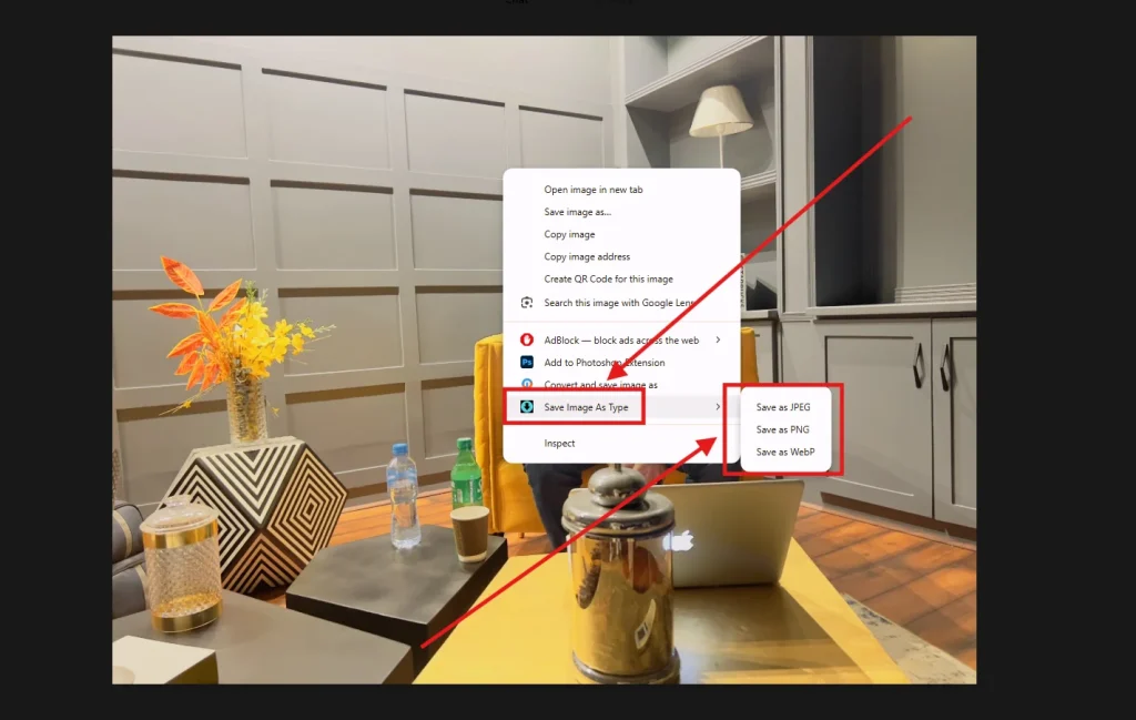 Step 4 of converting a png image to webp