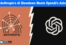 Split banner displaying Anthropic logo on the left and OpenAI logo on the right.