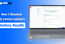 Lenovo laptop showing battery health details in Lenovo Vantage