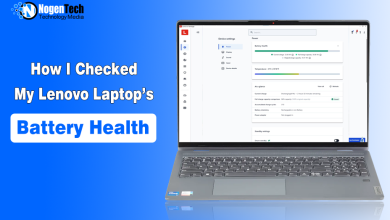 Lenovo laptop showing battery health details in Lenovo Vantage