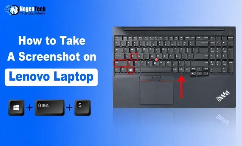 Lenovo laptop keyboard showing screenshot keys