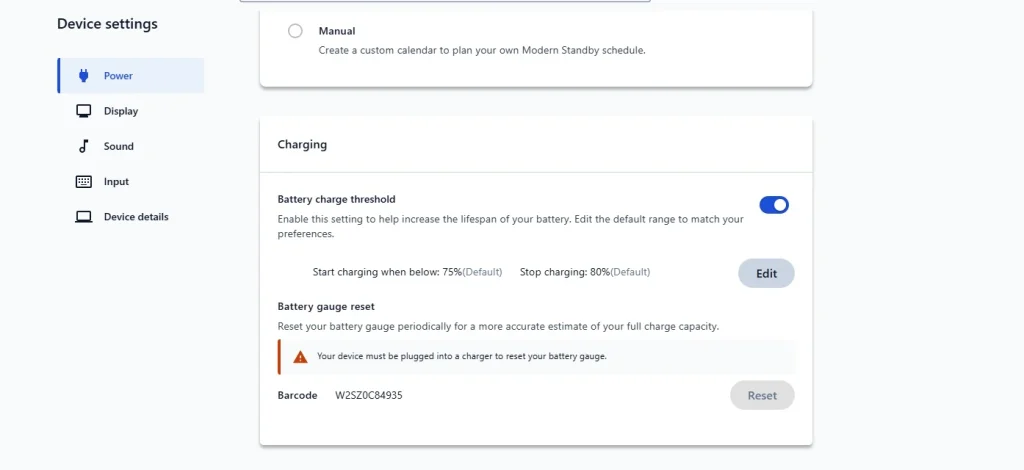 Screenshot of Lenovo Battery Gauge Reset | Image Credit: NogenTech