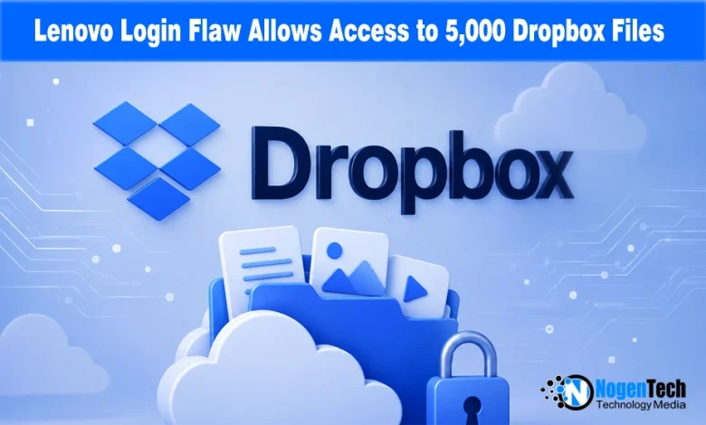 3D Dropbox logo and open file folder with a padlock graphic on a circuit background.