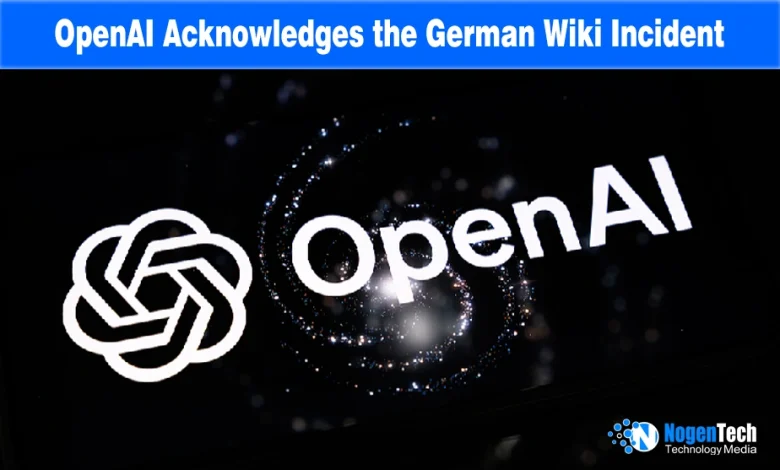 OpenAI logo glowing on a dark screen with a swirling particle background.