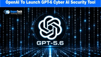 Glowing white OpenAI logo graphic against digital binary code background with GPT-5.6 label.