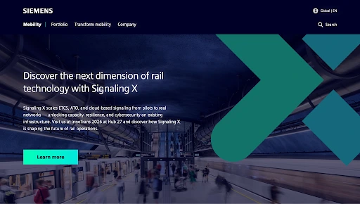 Screenshot of Siemens Mobility Website | Image Credit: NogenTech