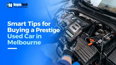 Mechanic inspecting a Volkswagen engine during a pre-purchase inspection of a used luxury car in Melbourne.
